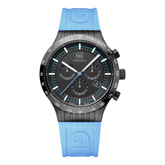 GLOCK GW-34-2-24 Black Case Light Blue Strap Watch